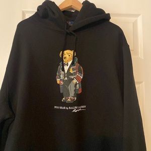 Polo bear hoodie- black new with tags.
